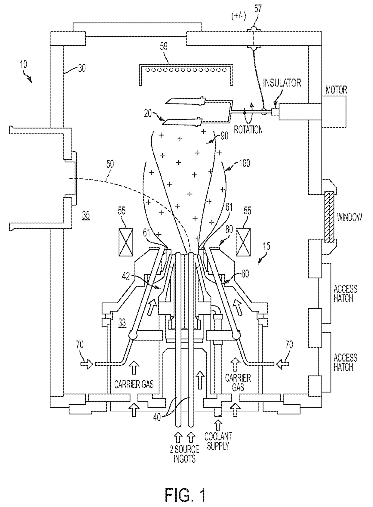 Coaxial Hollow Cathode Plasma Assisted Directed Vapor Deposition and Related Method Thereof