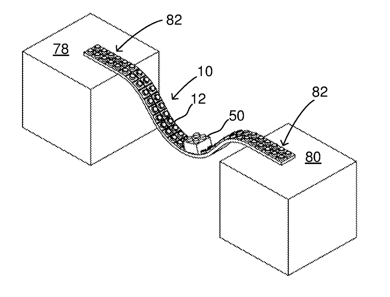 Elongate strip forming a toy building block base