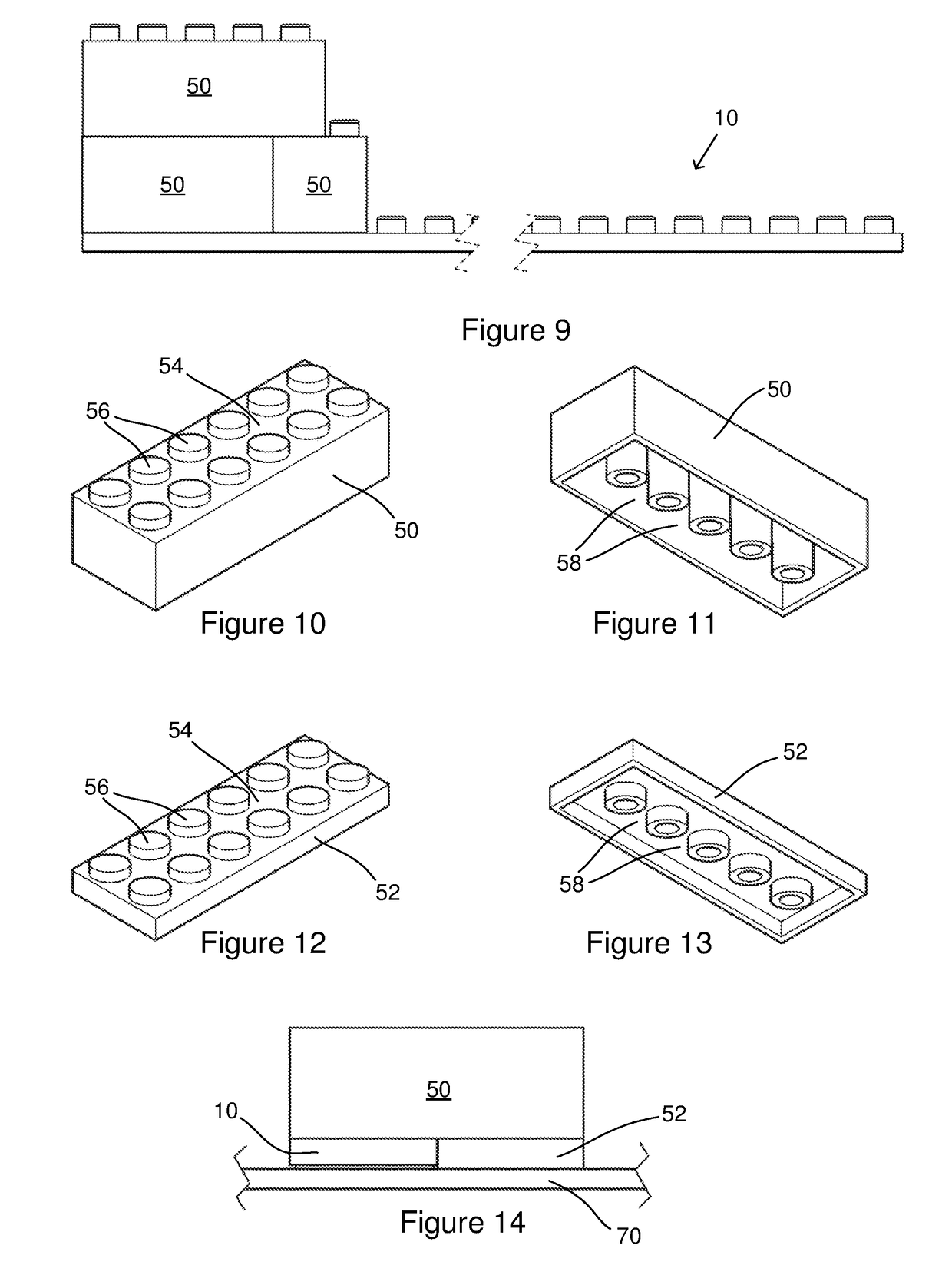 Elongate strip forming a toy building block base