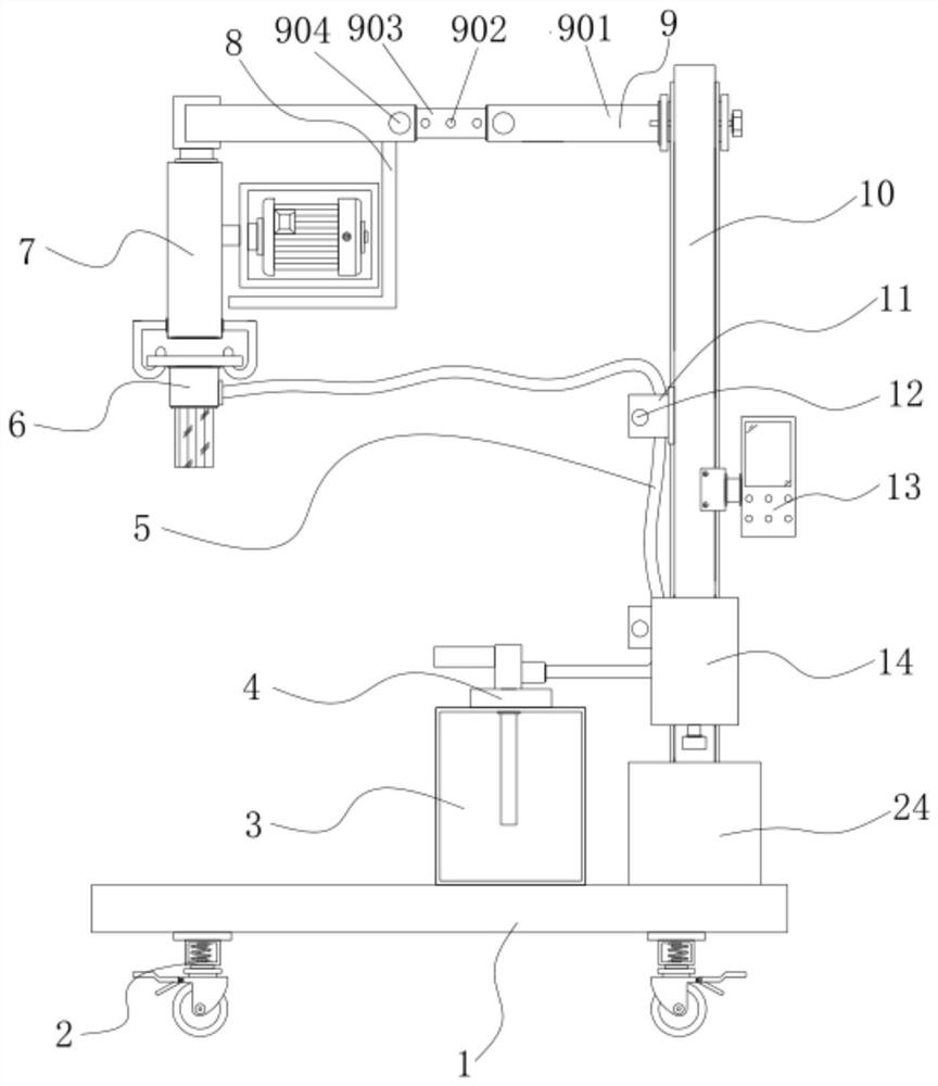 Medical magnetic resonance automatic disinfection device with shock absorption and protection functions