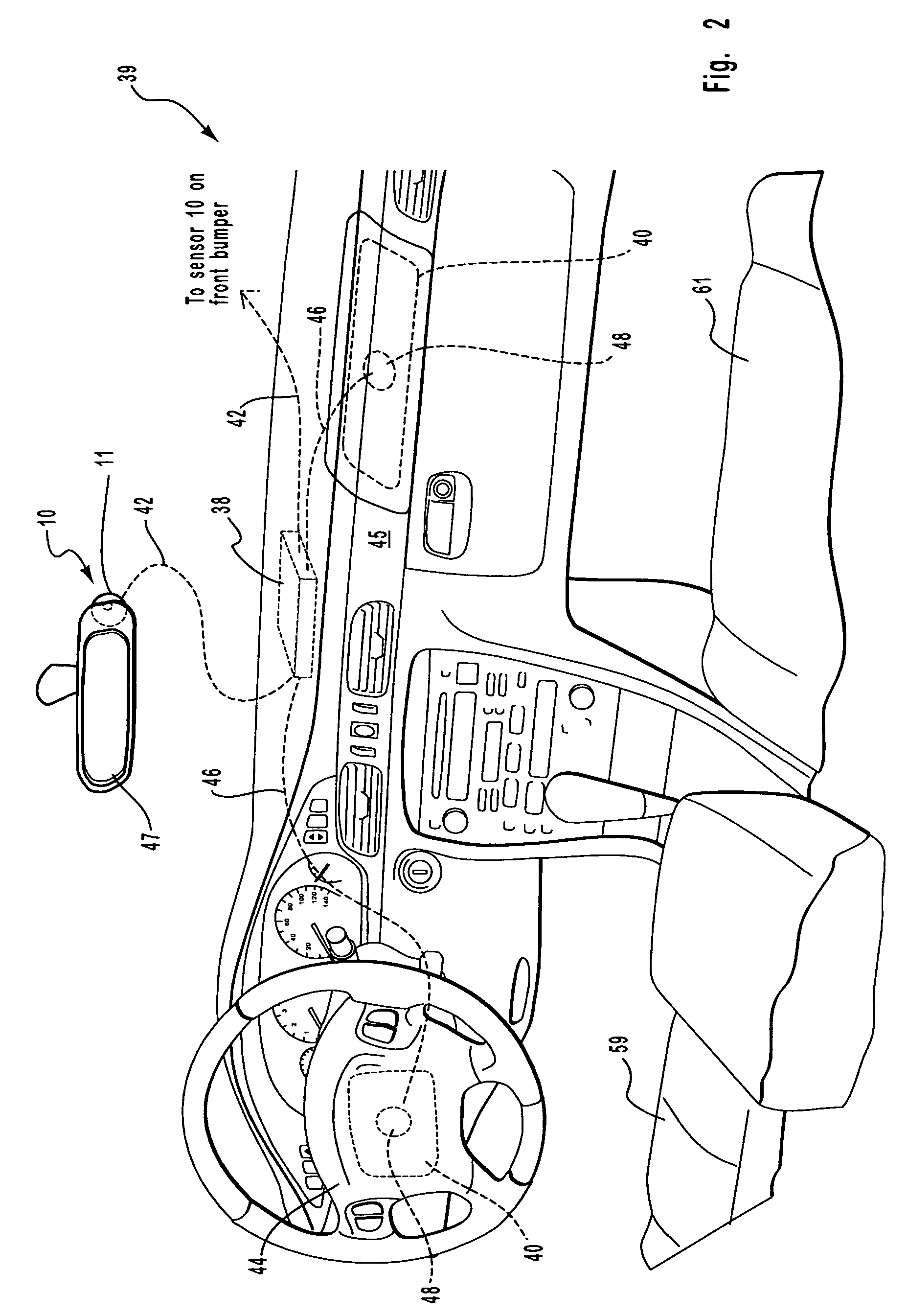 Range discriminating optical sensor having a wide angle lens with a fixed focal length