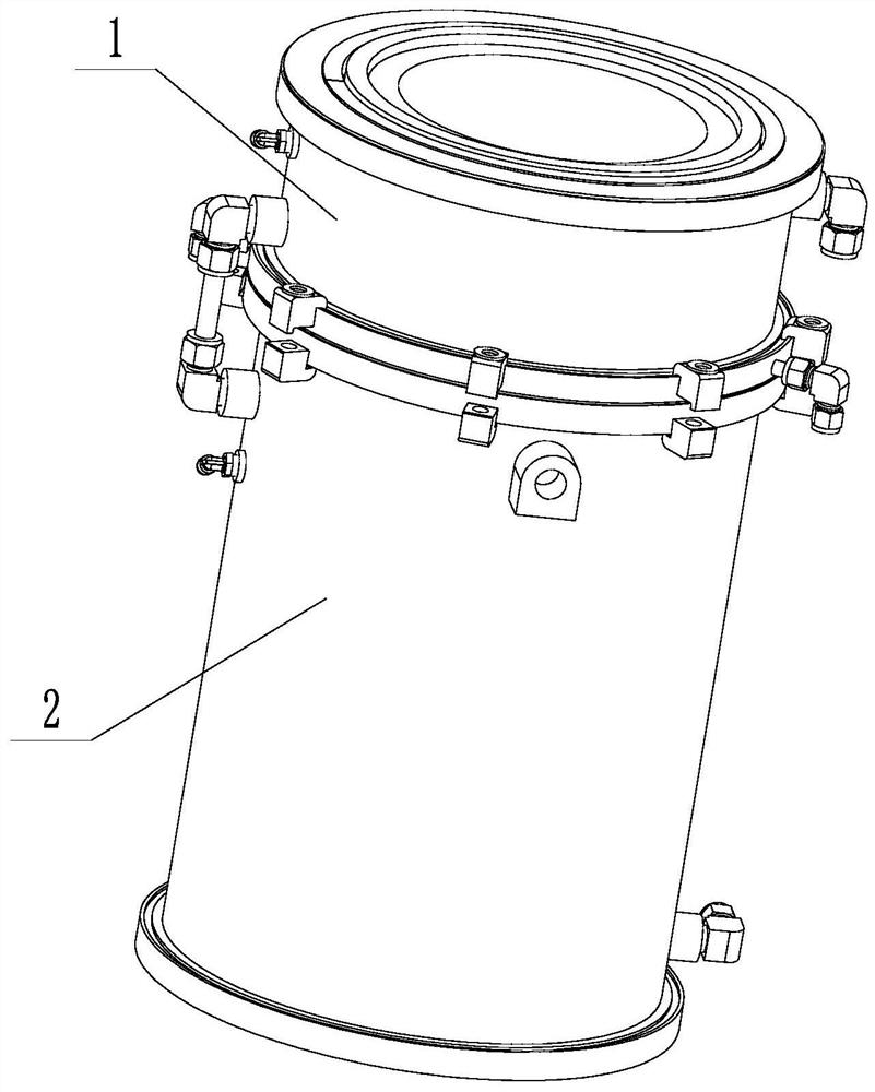 Oxygenating flange and water-cooled semiconductor tail gas treatment combustion chamber