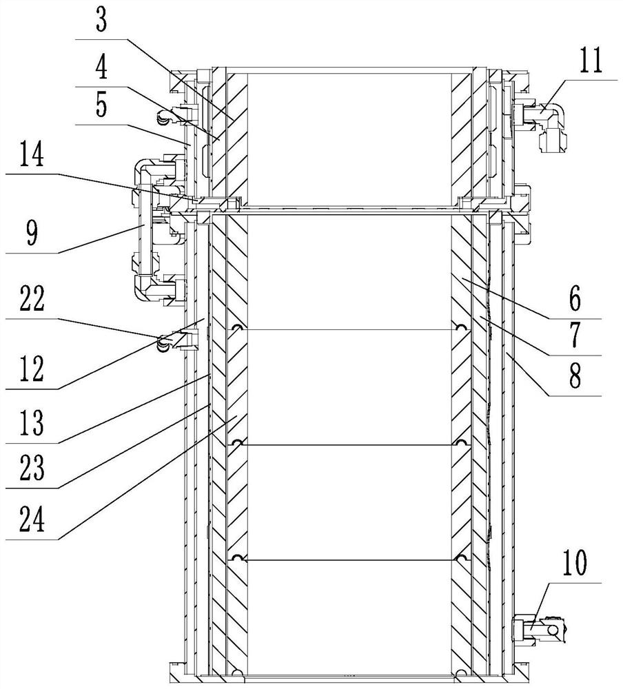 Oxygenating flange and water-cooled semiconductor tail gas treatment combustion chamber