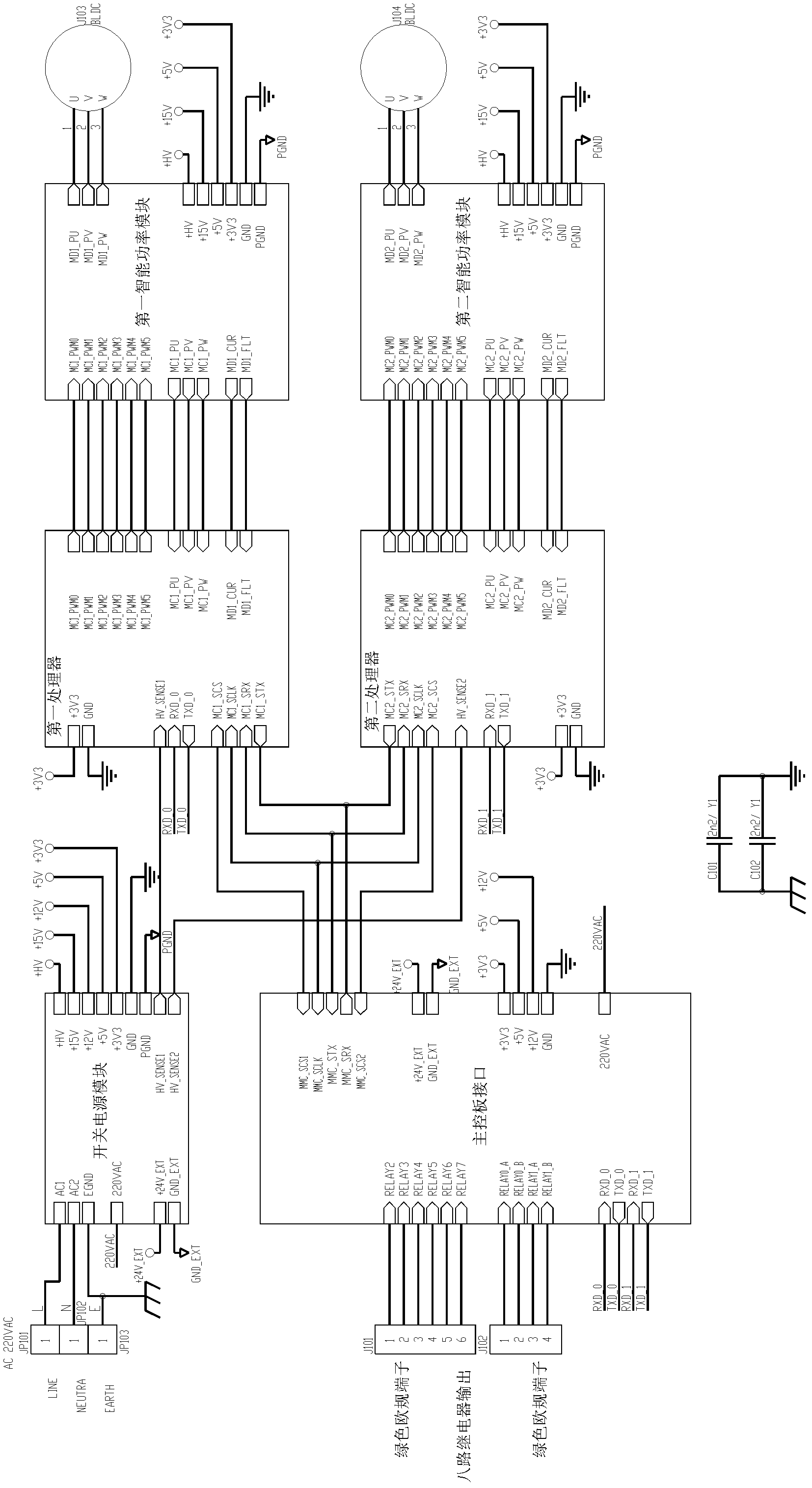 Direct-current brushless variable frequency air conditioner control circuit