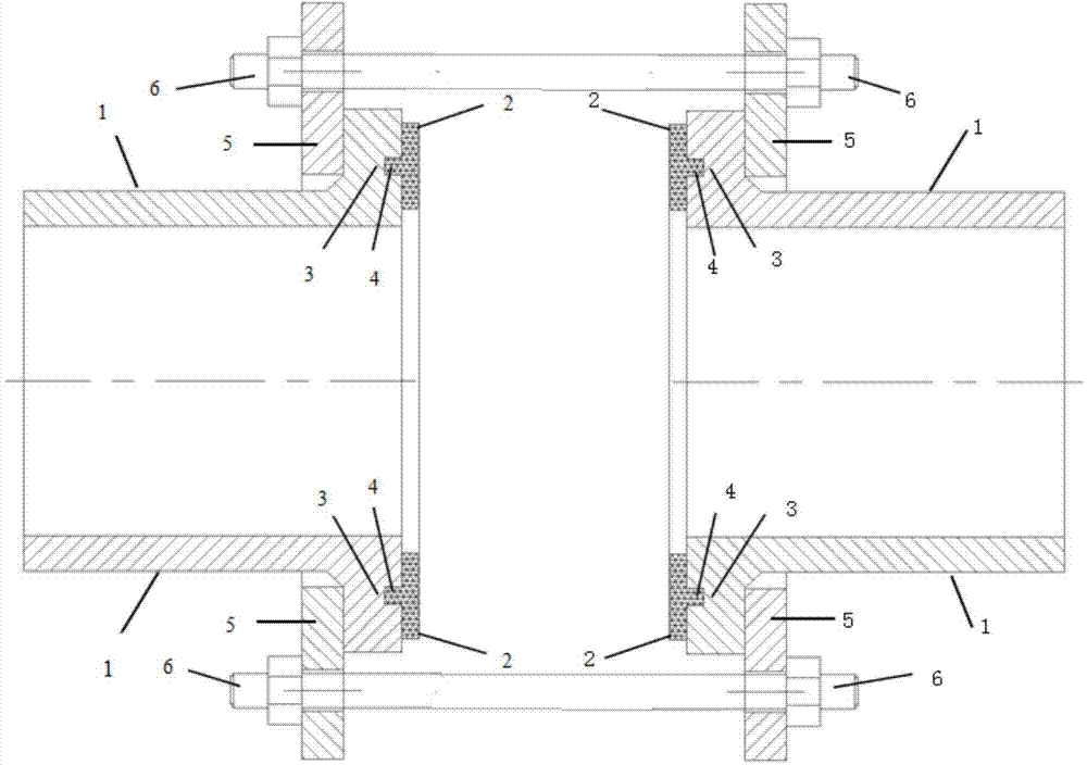 Plastic flange connecting sealing system