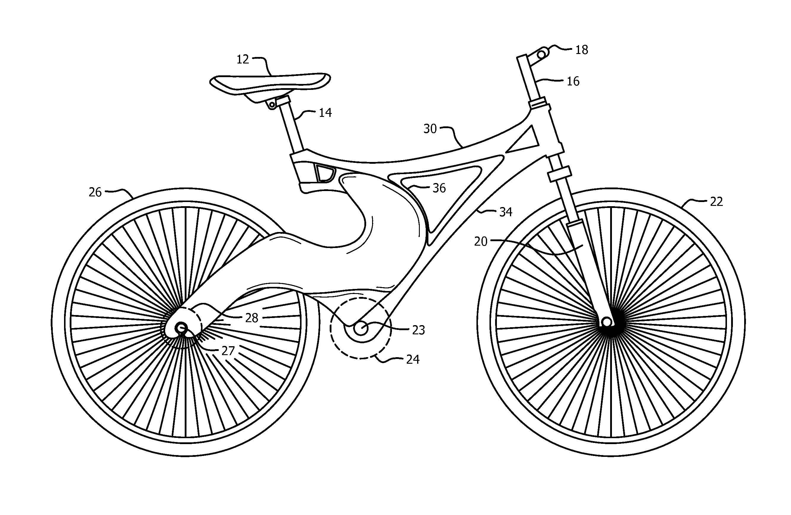 Robust bicycle having hollow unitary frame