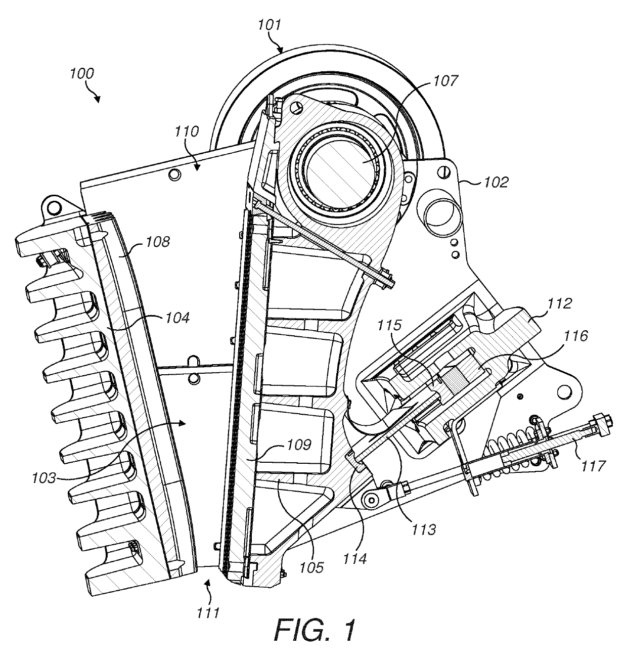 Jaw crusher support frame