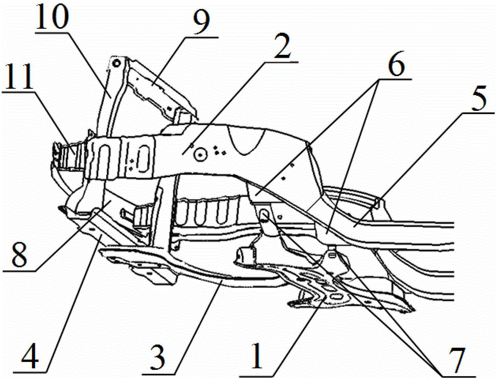 An installation structure for the front subframe of an automobile