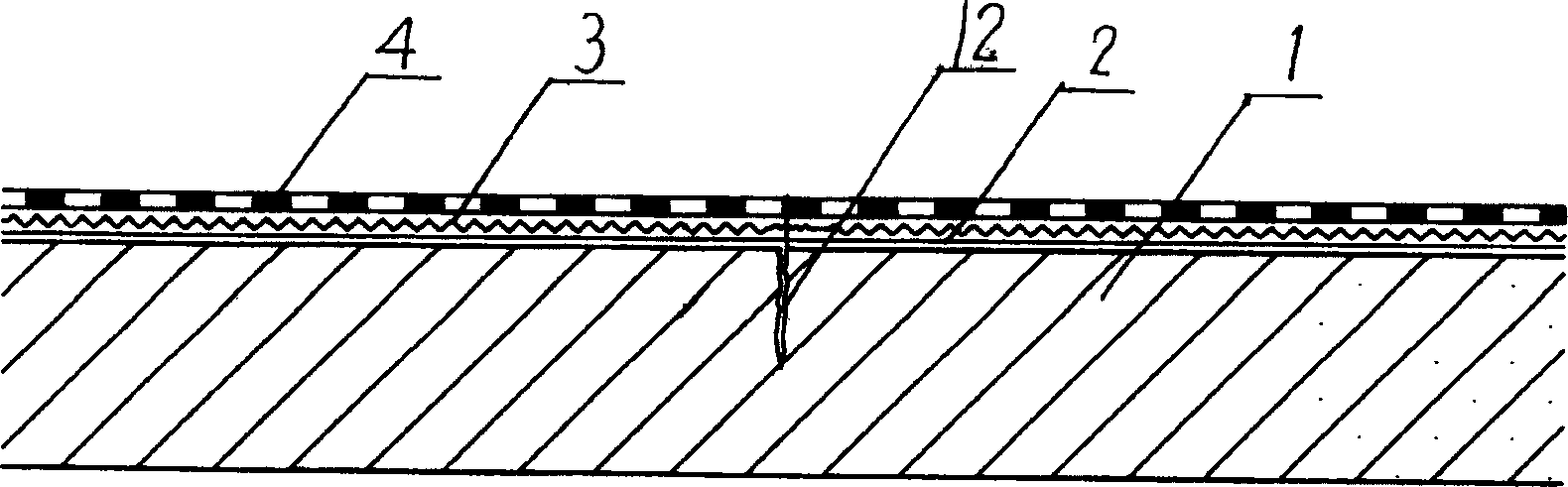 Laminated composite water-proof structure with double side self adhesive water-proof coil as base layer and its construction method