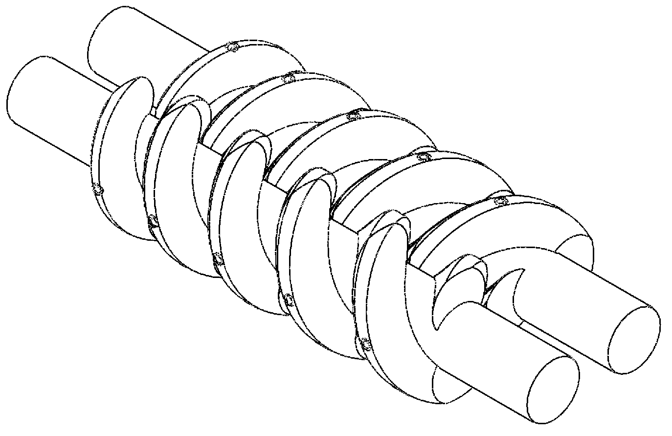 Screw rod type dry vacuum pump with combined screw rod rotor