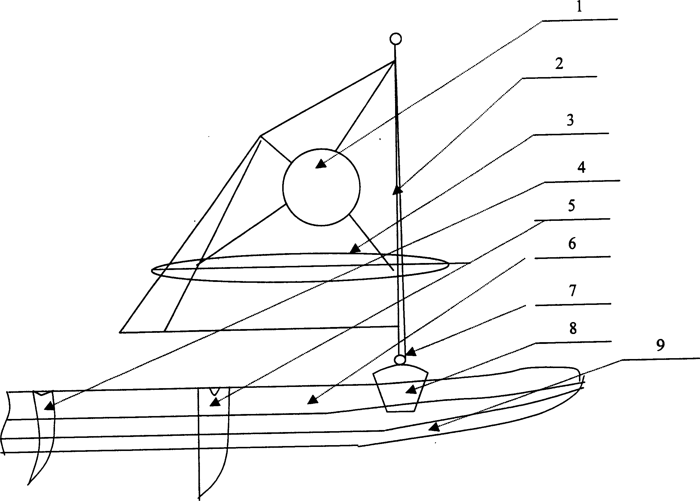 V-type double floating body style broad sailboard