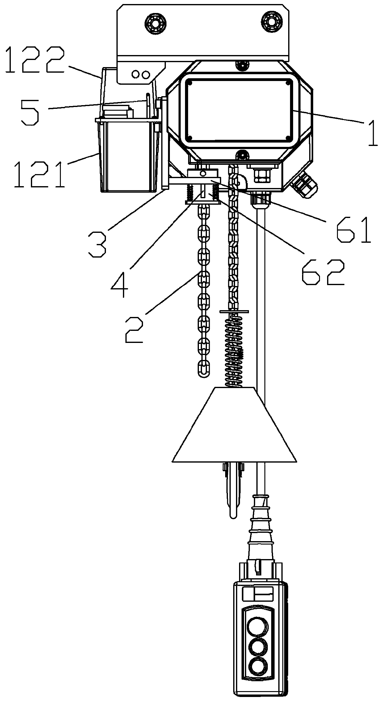 Chain-jamming-preventing protection electric hoist capable of automatically oiling and lubricating