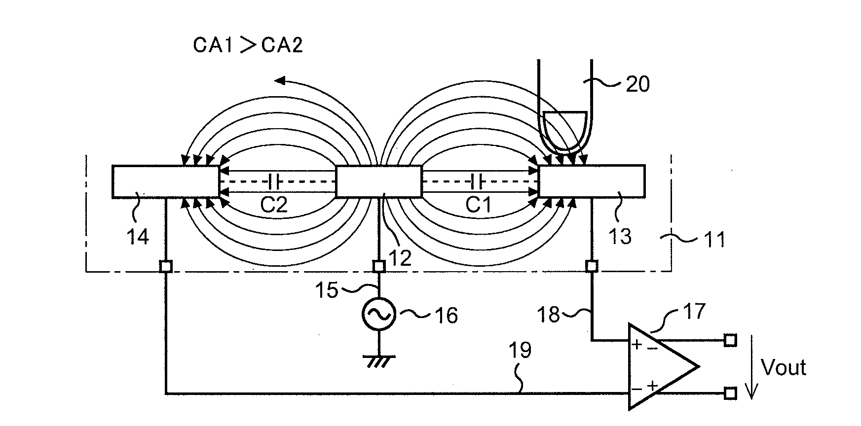 Signal processing circuit for electrostatic capacity type touch sensor