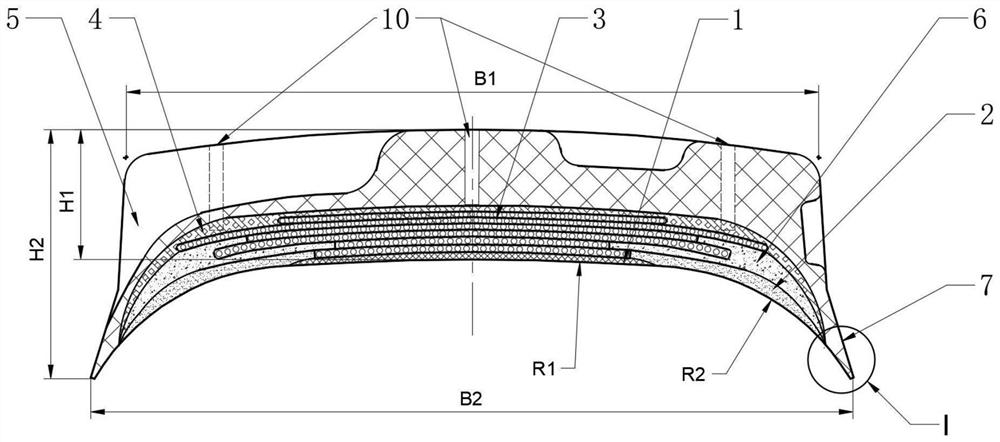 Prevulcanized annular crown of extra-large tire and its preparation method and application