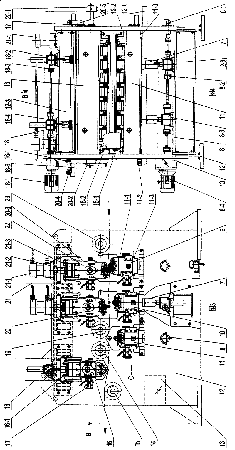 Stretch bending-straightening machine