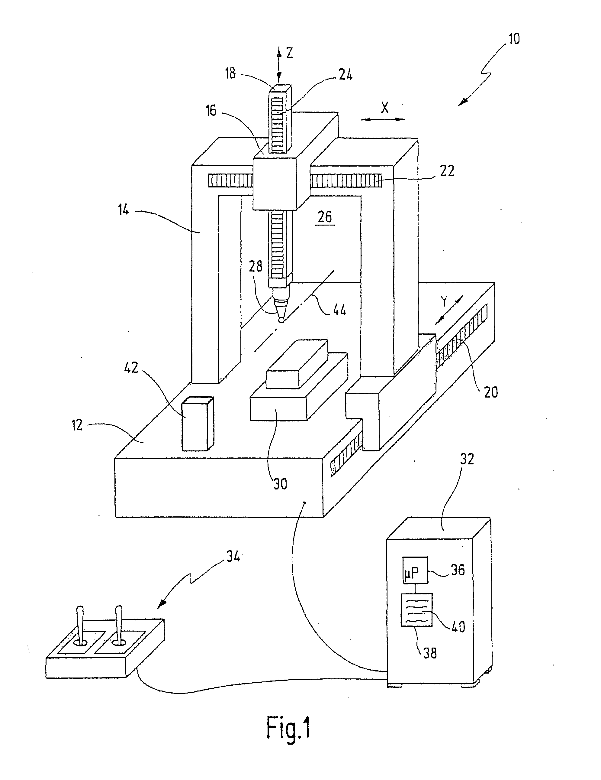 Method for determining correction values for correcting positional measurement errors in a machine having at least one translational axis of movement