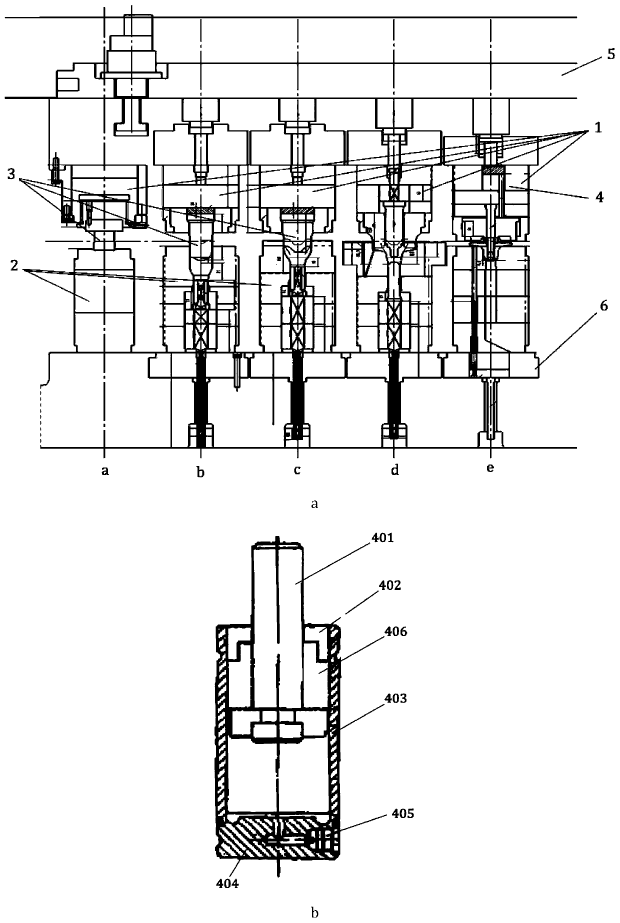 Hub bearing flange plate multi-station precision forming technology and implement device thereof