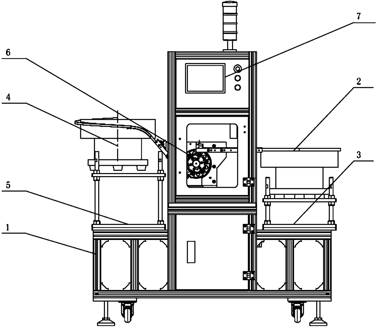 All-in-one machine for assembling and detecting inner and outer frames of scissor foot