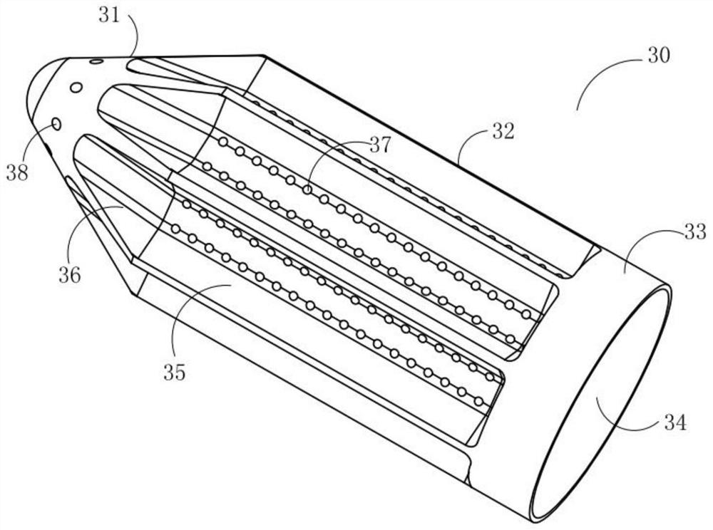 Filtering nozzle