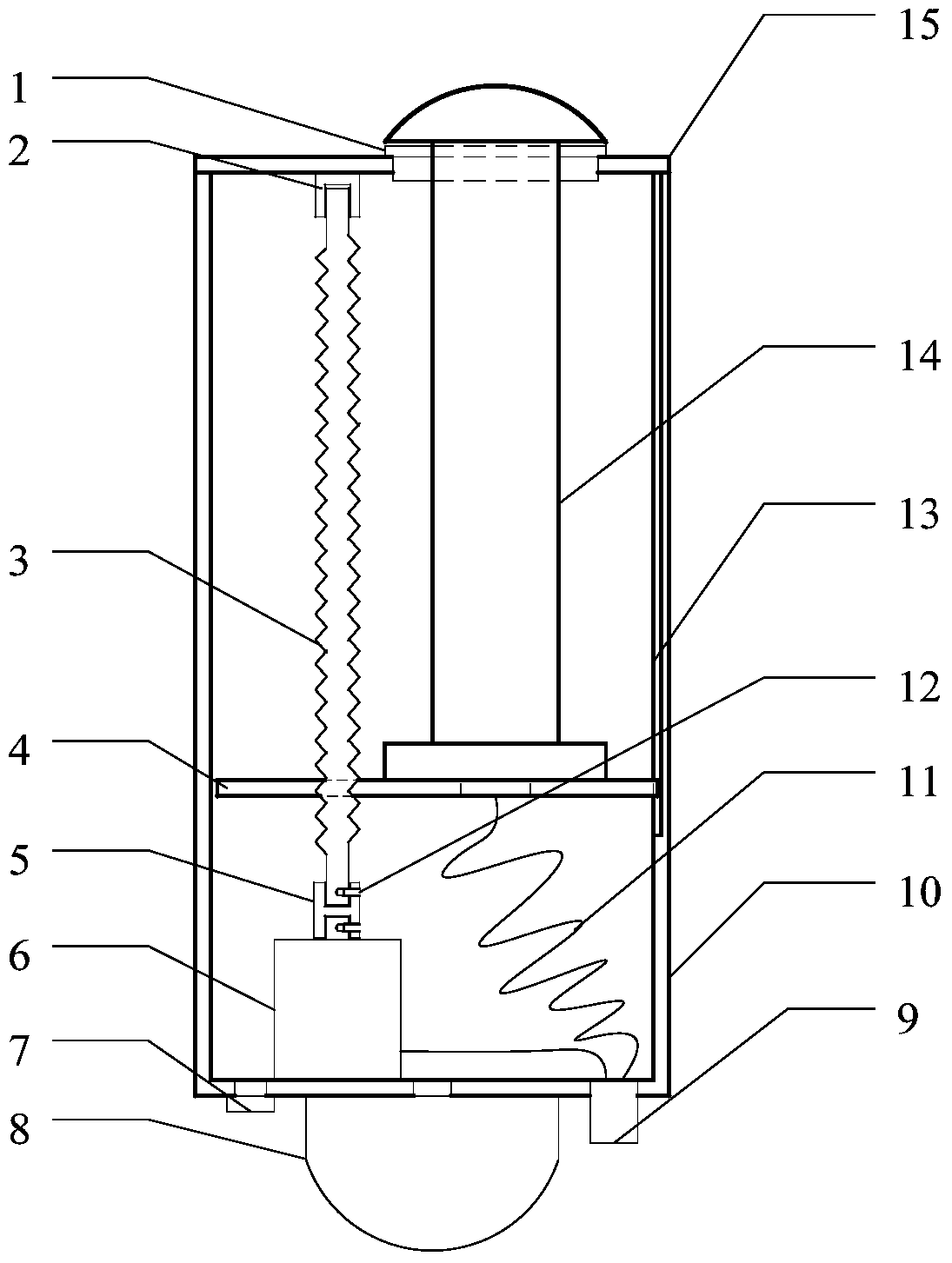 A liftable position indicator light device for underwater robots