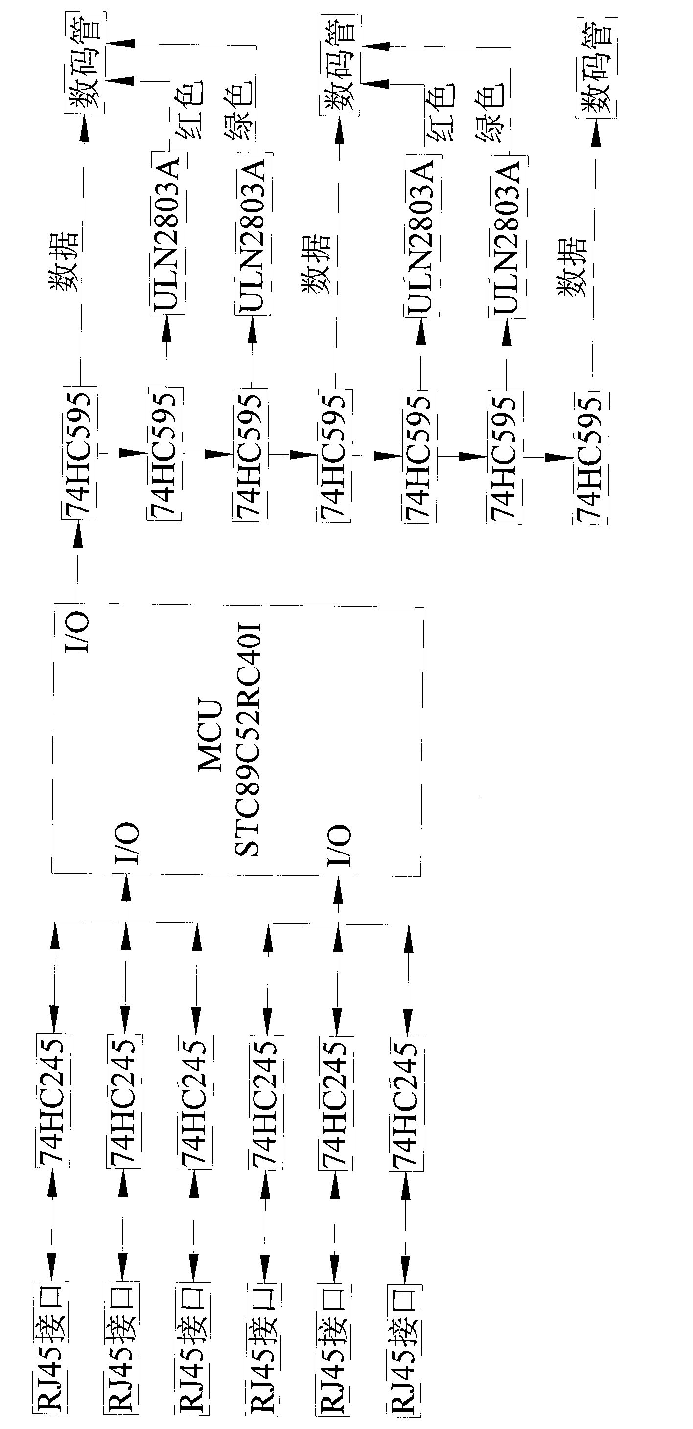 Digital display twisted-pair termination detecting device