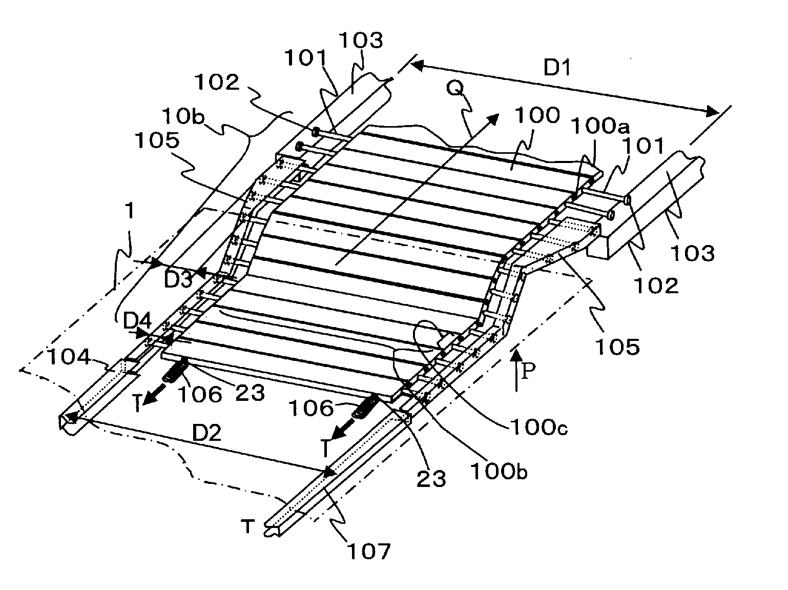 Aircraft passenger boarding bridge having a stepless passage