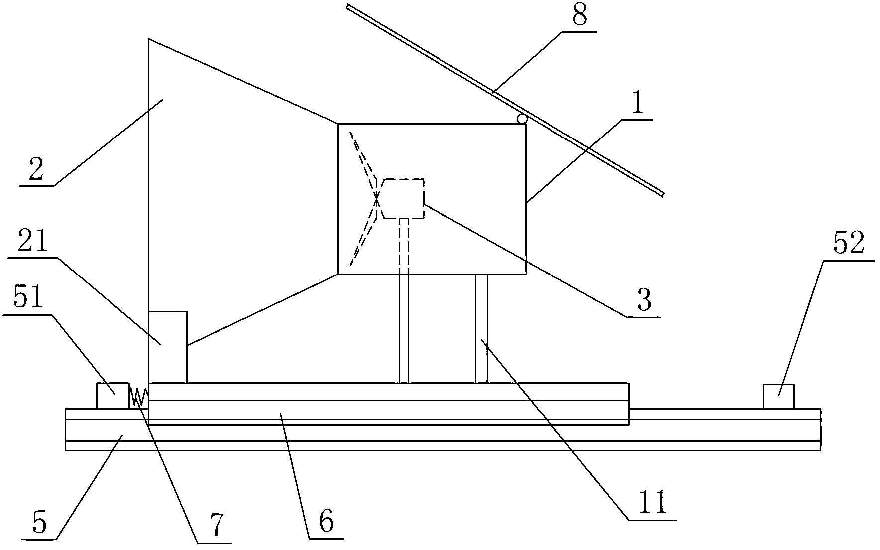 Sliding type wind energy density increasing device