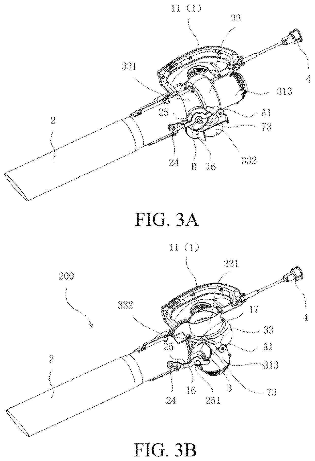 Blowing suction device