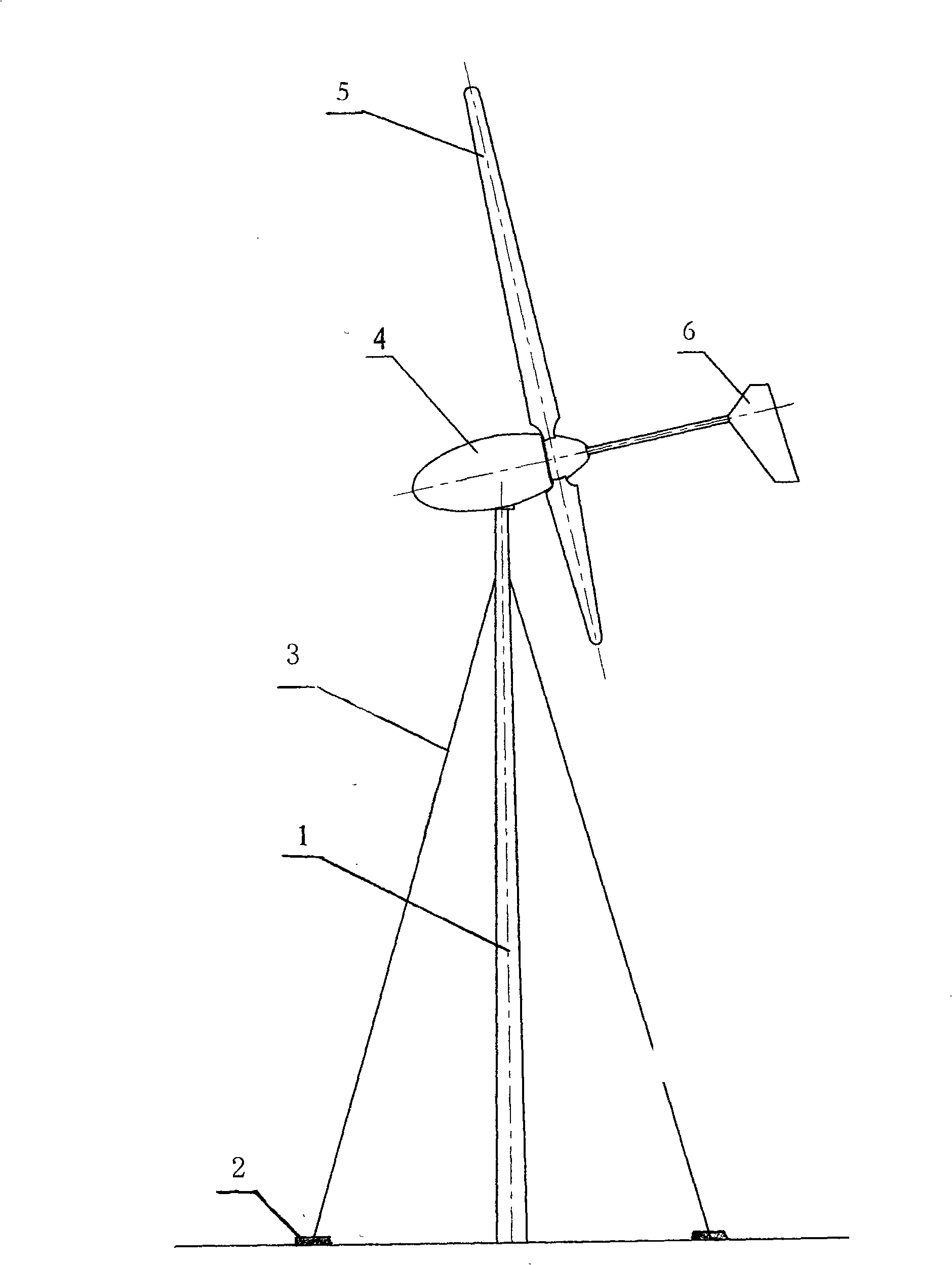 Postposition type sloped rotating paddle wind turbine