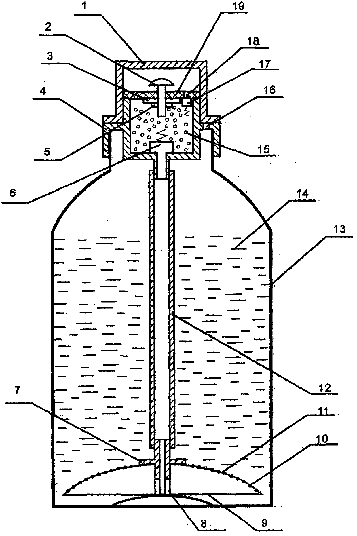 Drinking bottle with aeration device