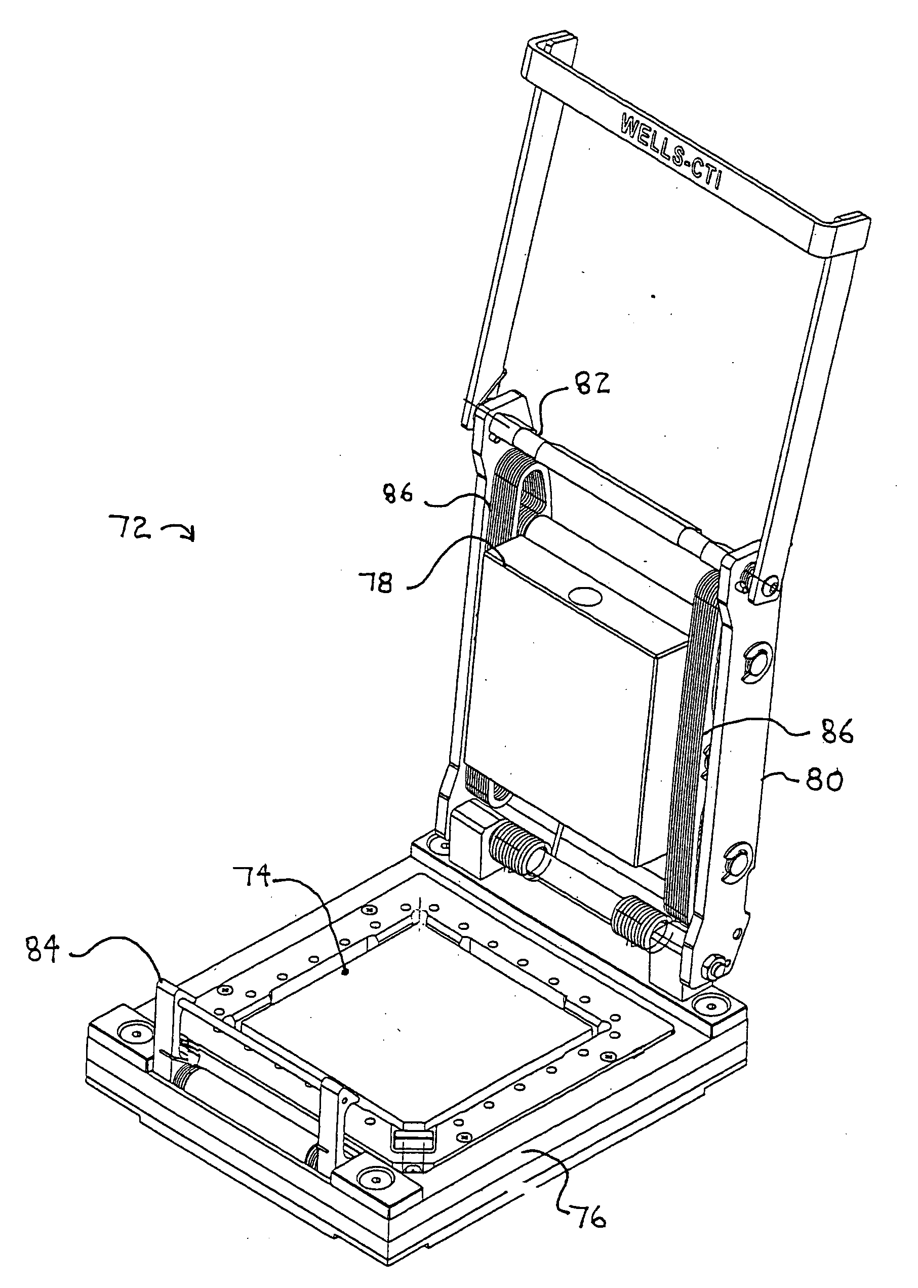 Integrated circuit package testing device and method