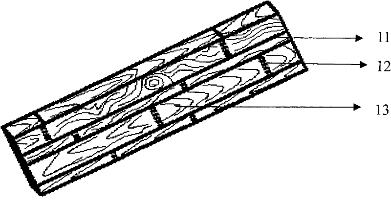 Bamboo-wood composite carriage baffle for truck as well as manufacturing method of same