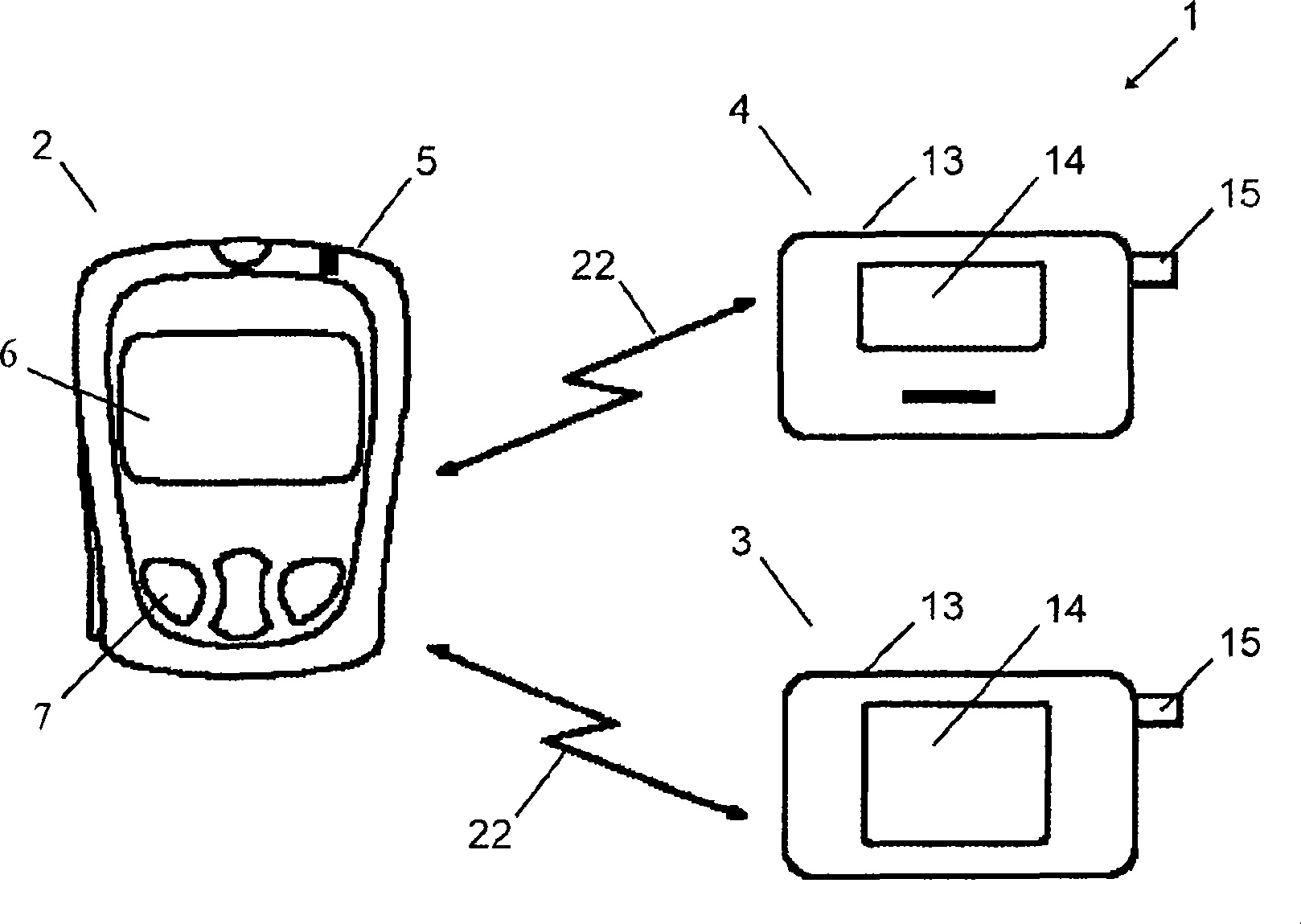 Method for transmitting data in a blood glucose system and corresponding blood glucose system