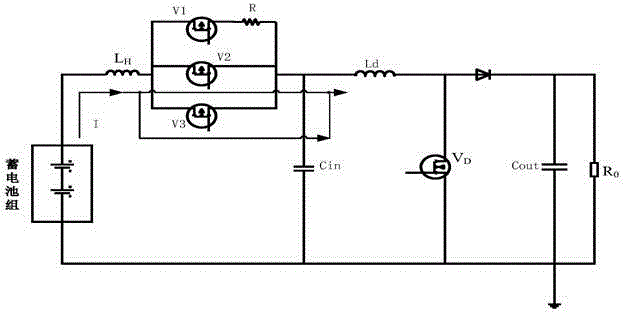 Spaceborne integrated storage battery discharge switching circuit