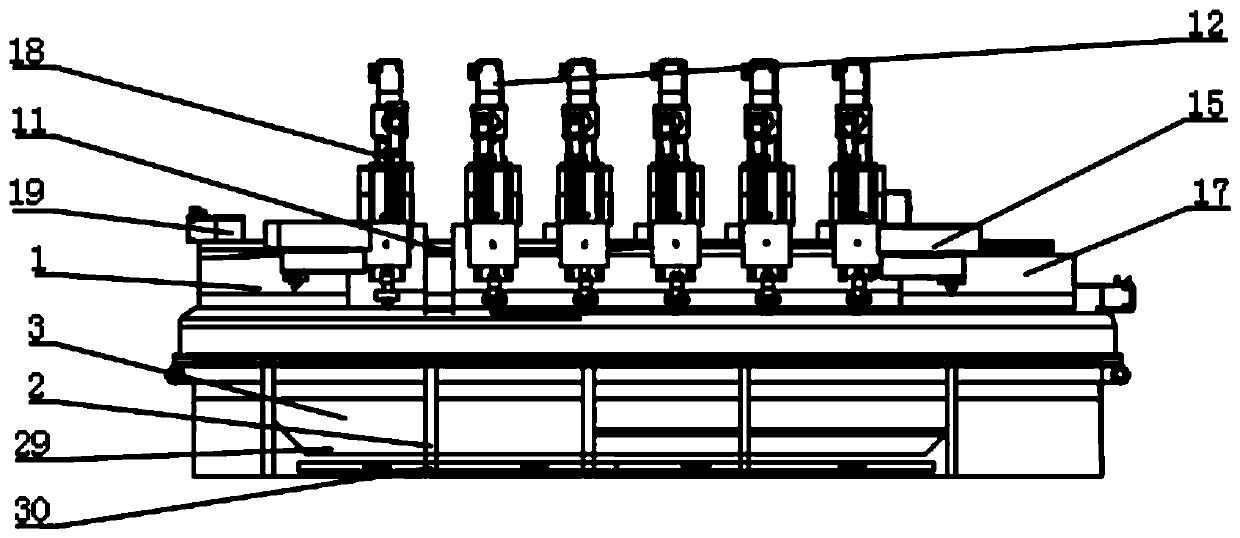 Gang drilling machine for aluminum alloy plate machining