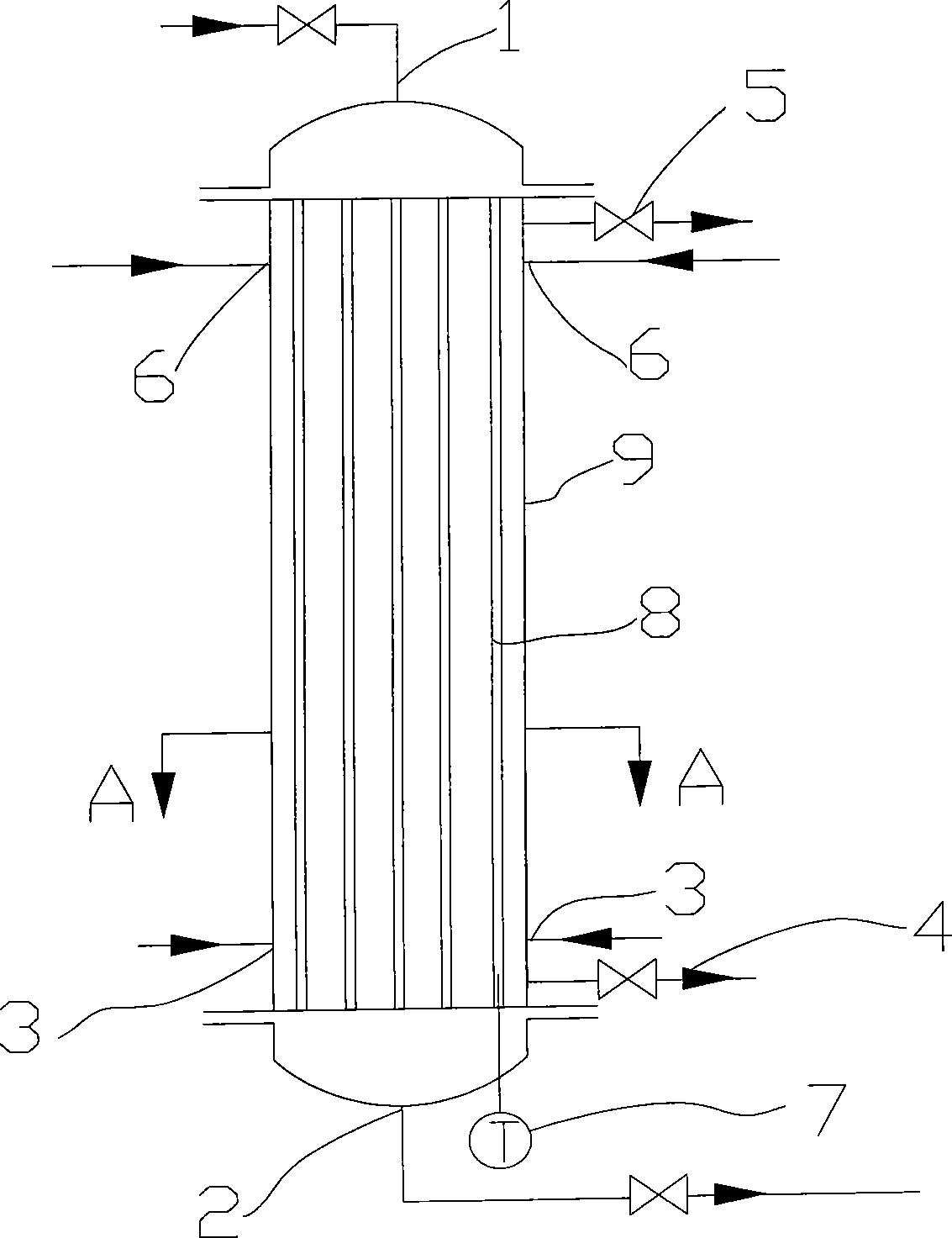 Reactor for synthesizing dimethyl ether by biomass synthesis gas through one-step method and temperature control system