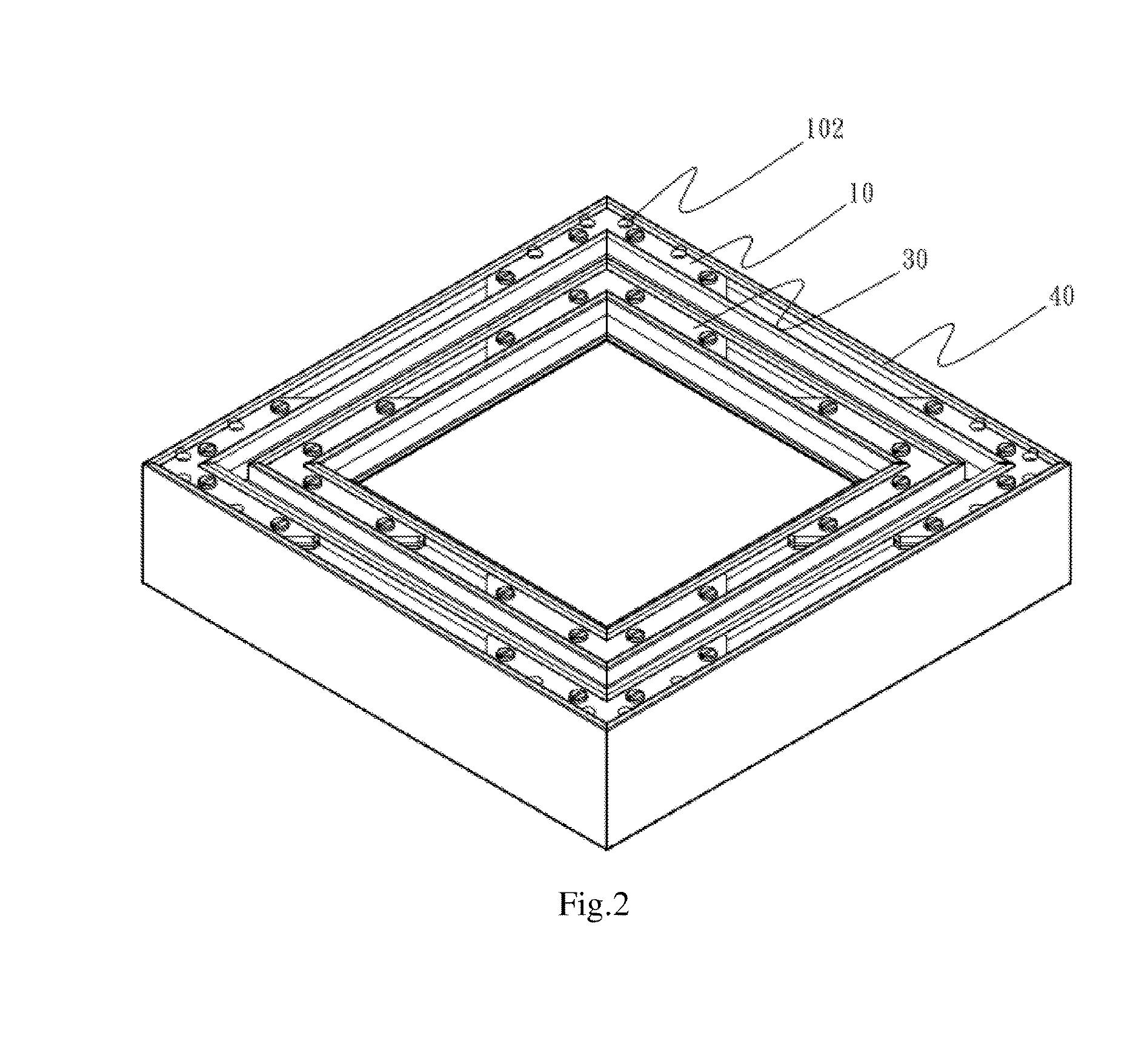 Frame with segments that are flush with each other