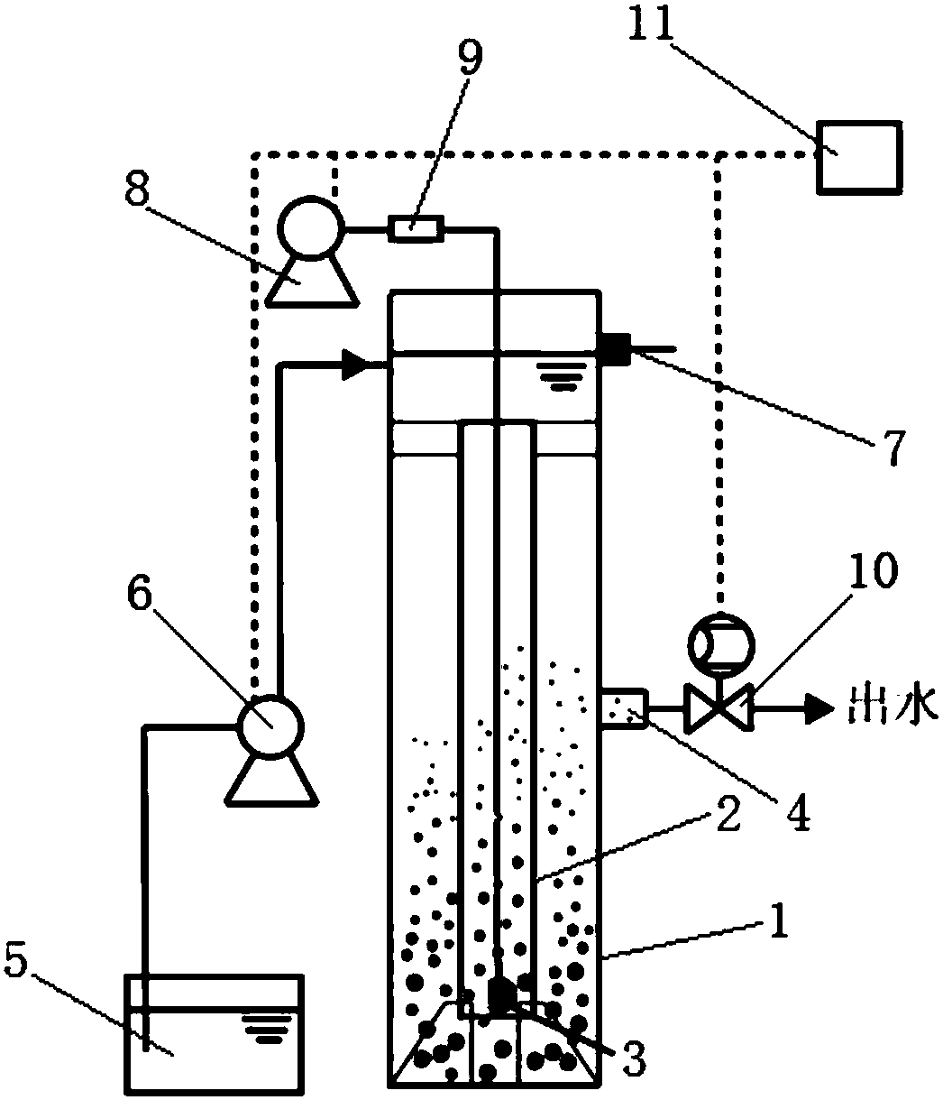 Method and device for culturing AGS (aerobic granular sludge)