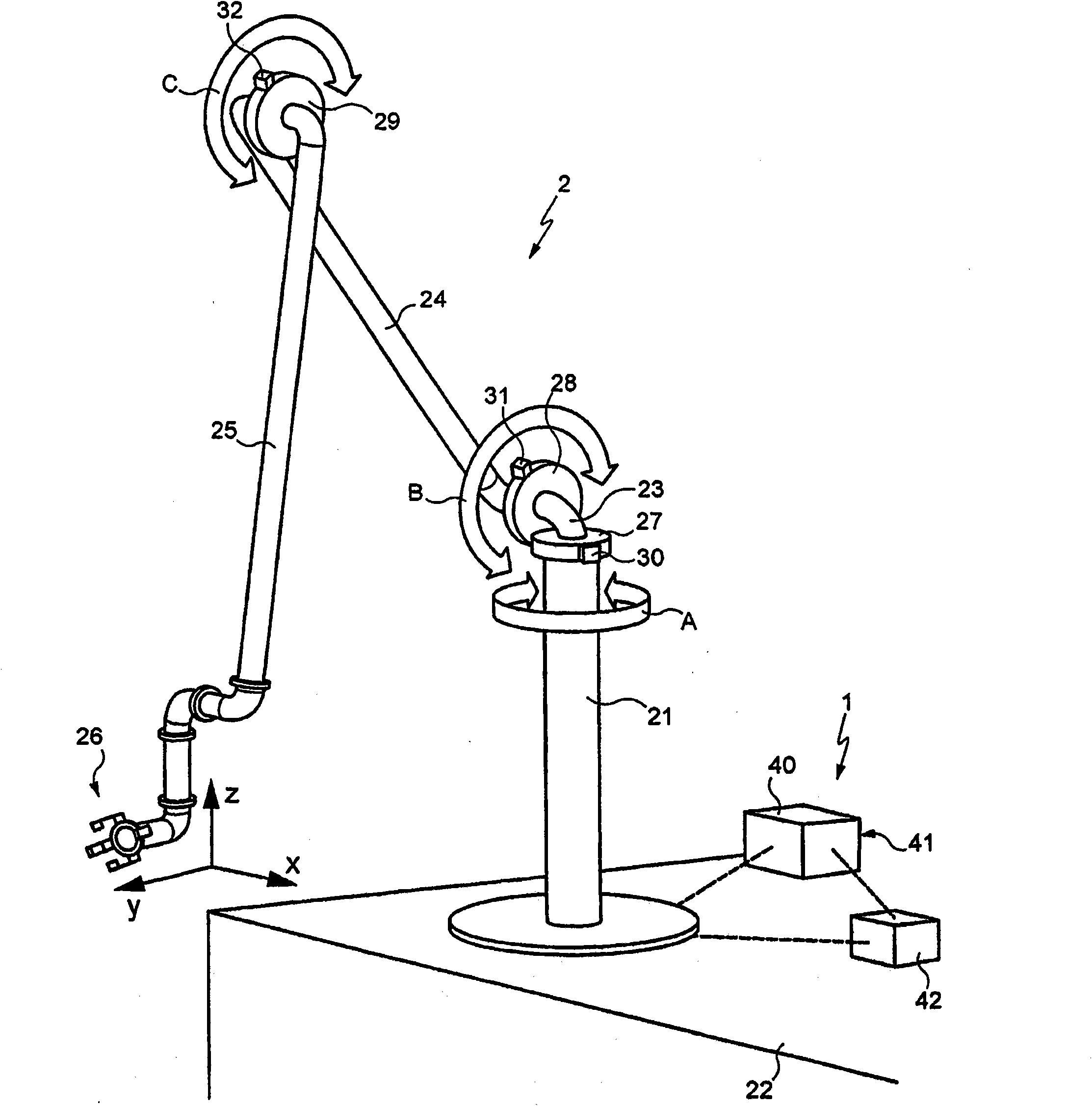 Device with direct control, in particular proportional and/or rectilinear control, for fluid loading and/or unloading system