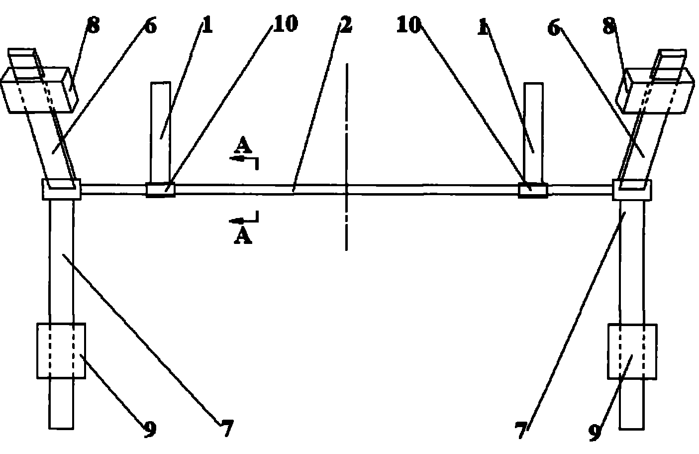 Automobile front collision energy-absorbing device and assembling method thereof