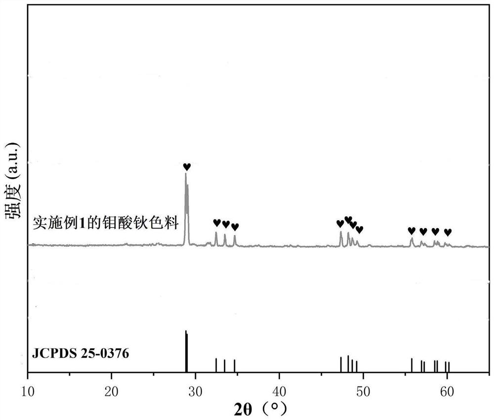 Holmium molybdate pigment as well as preparation method and application thereof