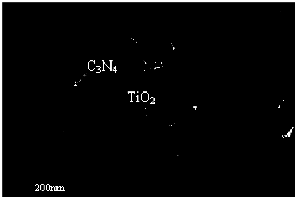 Preparation method of TiO2 (titanium dioxide) mesoporous monocrystal microsphere and g-C3N4 heterojunction photocatalyst