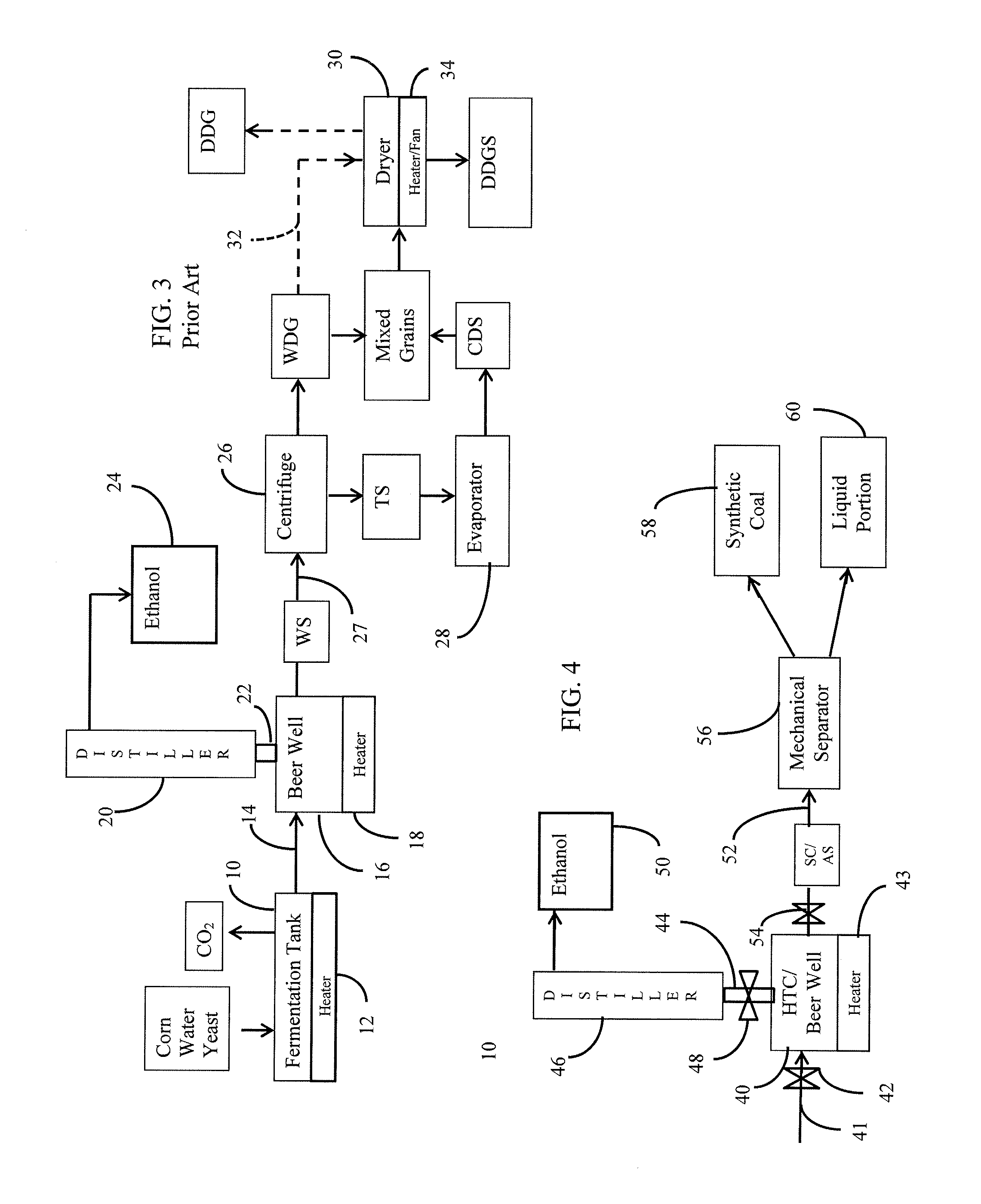 Methods of producing coal and fertilizers from fermentation residues