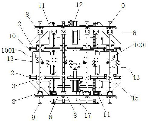 Automatic rotating distance changing device