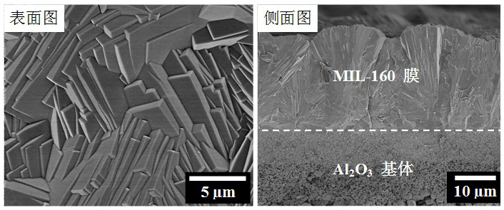 A metal-organic framework mil-160 film and its preparation method and application