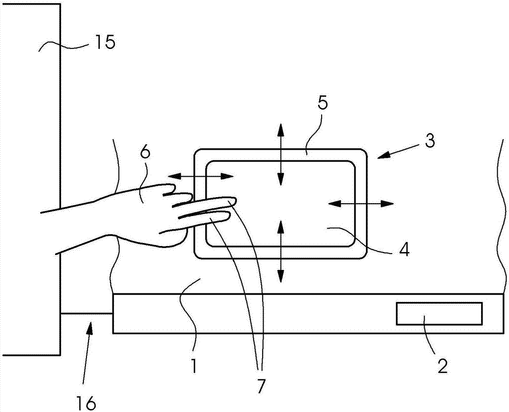 Touchpad with gestural control for wall screen