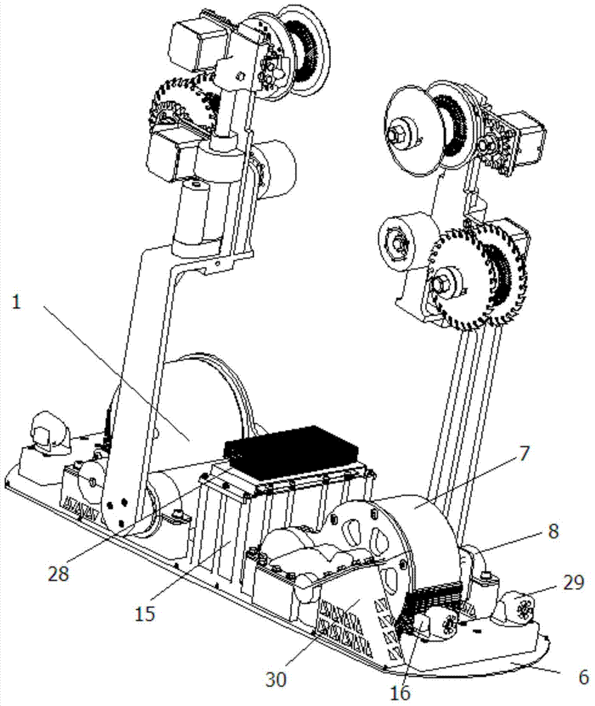 A line patrol deicing robot and its obstacle surmounting method