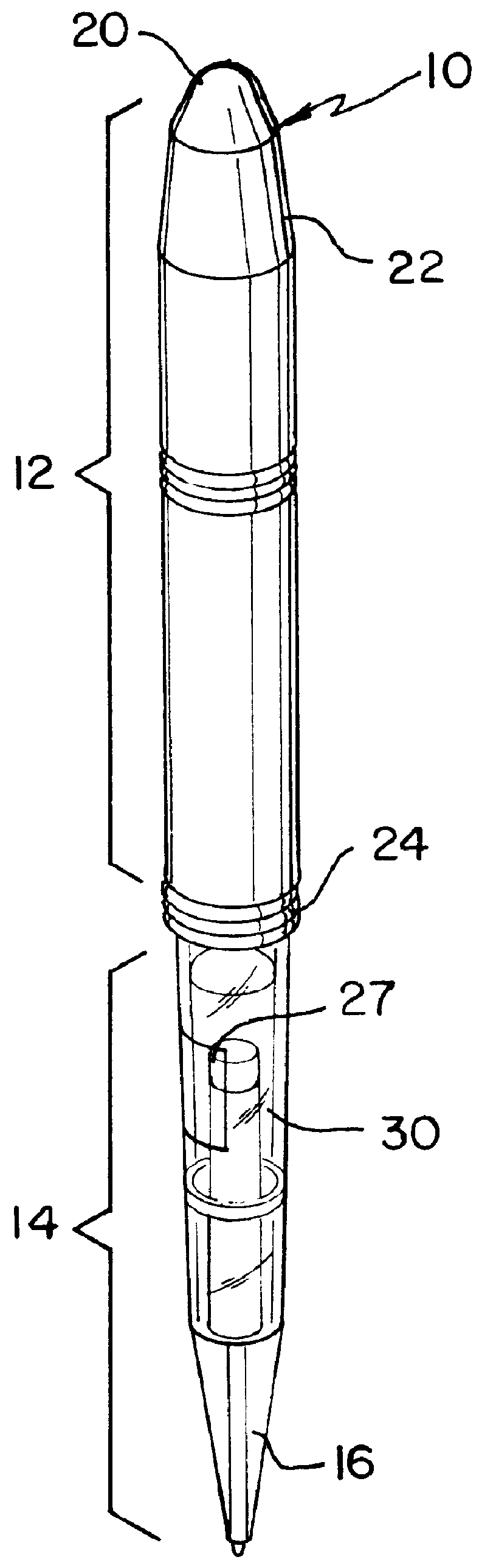 Pen with self-contained illumination
