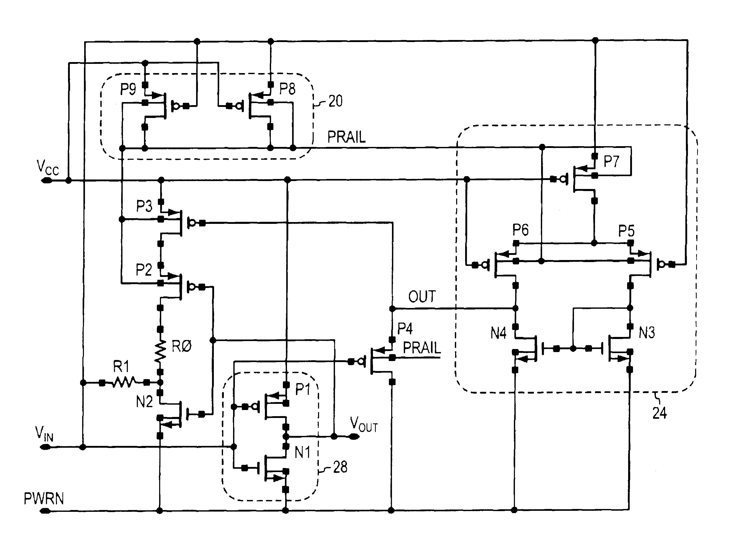 Bus hold circuit with power-down and over-voltage tolerance