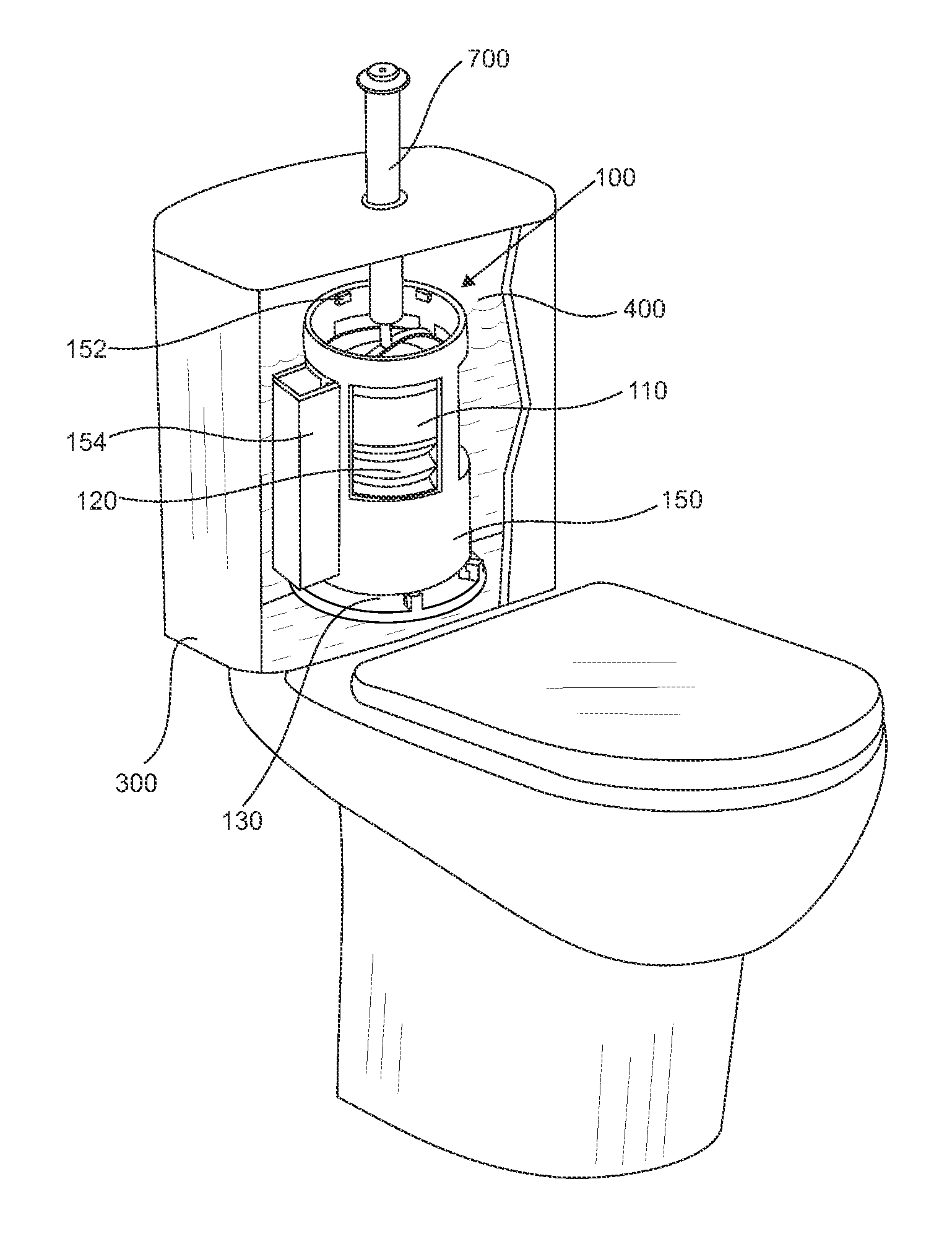 Toilet flushing device